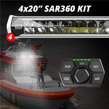 XK Glow SAR360 Light Bar Kit Emergency Search and Rescue Light System White (4) 20In