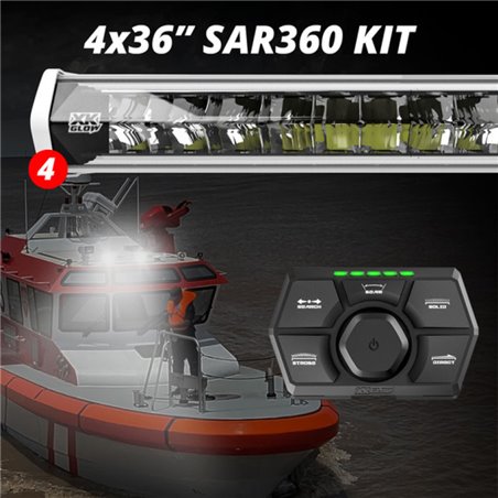 XK Glow SAR360 Light Bar Kit Emergency Search and Rescue Light System White (4) 36In