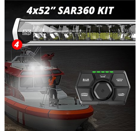 XK Glow SAR360 Light Bar Kit Emergency Search and Rescue Light System White (4) 52In