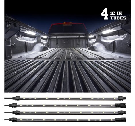 XK Glow Truck Bed Light w/ Auto Off Delay Switch Underglow LED Accent Truck Bed/Toolbox White - 4x