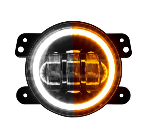 XK Glow 4in Fog Light JEEP 2pc Kit w/ Switchback Halo White DRL + Amber Turn Signal