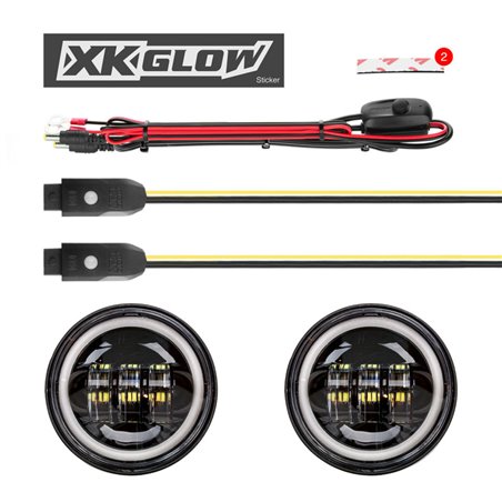 XK Glow 4.5In Black RGB LED Harley Running Light XKchrome Bluetooth App Controlled Kit