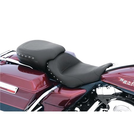 Mustang 97-07 Harley Rd King,06-07 Str Glide,00-05 Eagle Tripper Passenger Seat w/Studs - Black