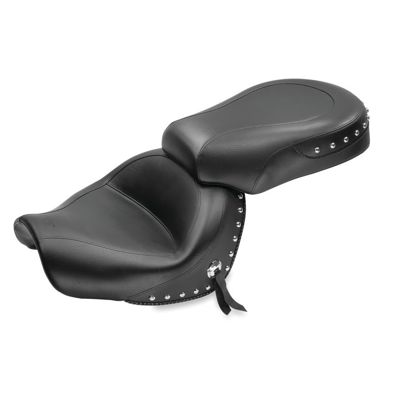 Mustang 09-17 Yamaha V-Star 950, 950 Tourer Standard Touring 2PC Seat w/Studs - Black