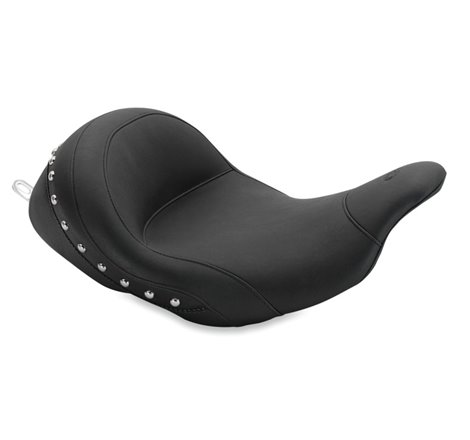 Mustang 08-21 Harley Electra Glide,Rd Glide,Rd King, Str Glide Lowdown Solo Seat w/Studs - Black