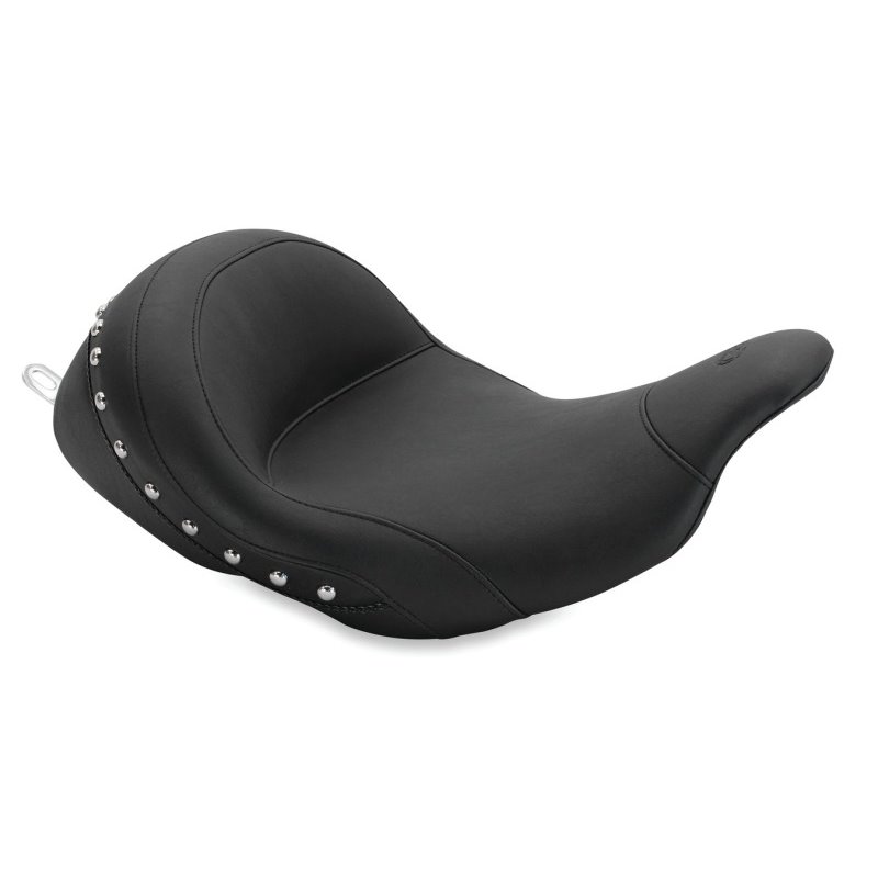 Mustang 08-21 Harley Electra Glide,Rd Glide,Rd King, Str Glide Lowdown Solo Seat w/Studs - Black