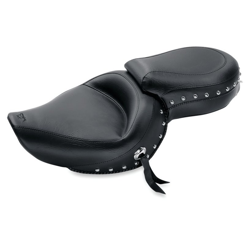 Mustang 04-21 Harley Sportster Wide Touring 1PC Seat w/Studs- Black