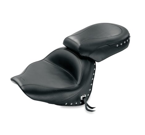 Mustang 04-09 Honda VTX1300C Wide Touring 2PC Seat w/Studs- Black