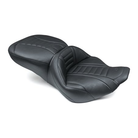 Mustang 97-07 Harley Rd King,06-07 Str Glide,00-05 Eagle Touring 1PC Seat Deluxe - Black