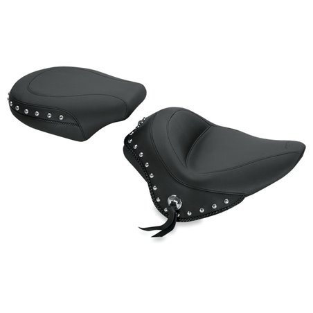 Mustang 11-13 Harley Blackline,12-17 Slim/Slim S Wide Stud Touring Solo Seat w/Studs - Black