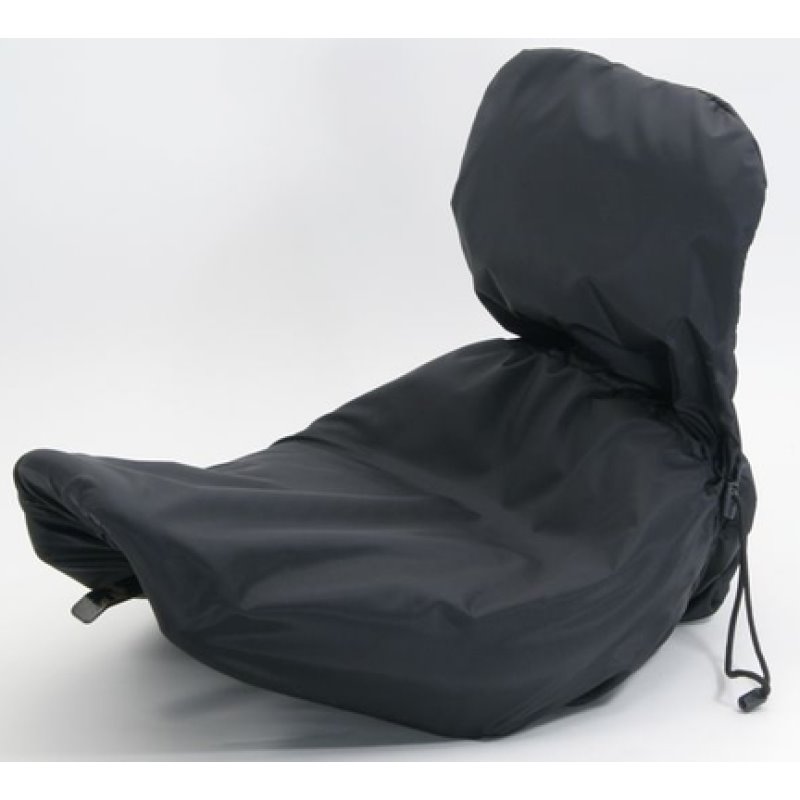 Mustang Harley Solo Seat w/Driver Backrest Rain Covers - Black