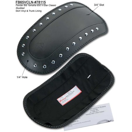 Mustang 98-11 Yamaha V-Star Classic Fender Bib w/Studs - Black