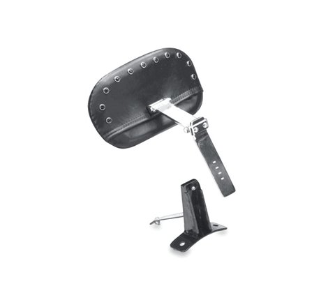 Mustang 08-21 Harley FL Touring Driver Backrest Kit w/Blk Pearl Studs- Black