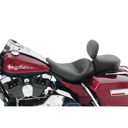 Mustang 97-07 Harley Rd King, 06-07 Str Glide, 00-05 Eagle Std Solo Seat W/Driver Backrest - Black