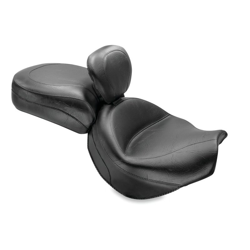 Mustang 04-10 Kawasaki Vulcan 2000 Classic,LT Standard Touring 2PC Seat w/Driver Backrest - Black