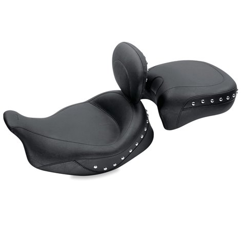 Mustang 08-21 Harley Electra Glide Std,Rd Glide,Rd King,Str Glide Touring Solo Seat w/Studs -Black