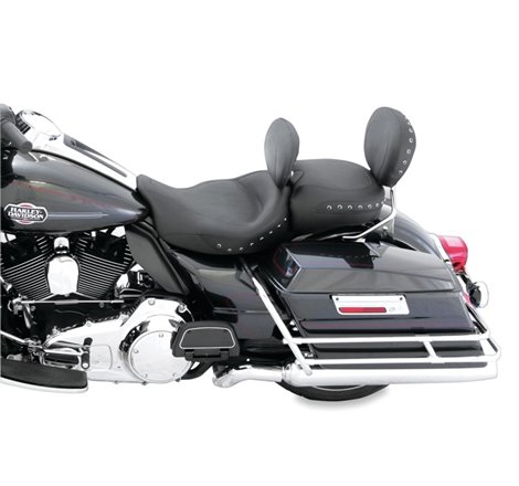 Mustang 08-21 Harley Electra Glide Std,Rd Glide,Rd King,Str Glide Touring Solo Seat Blk Pearls-Black