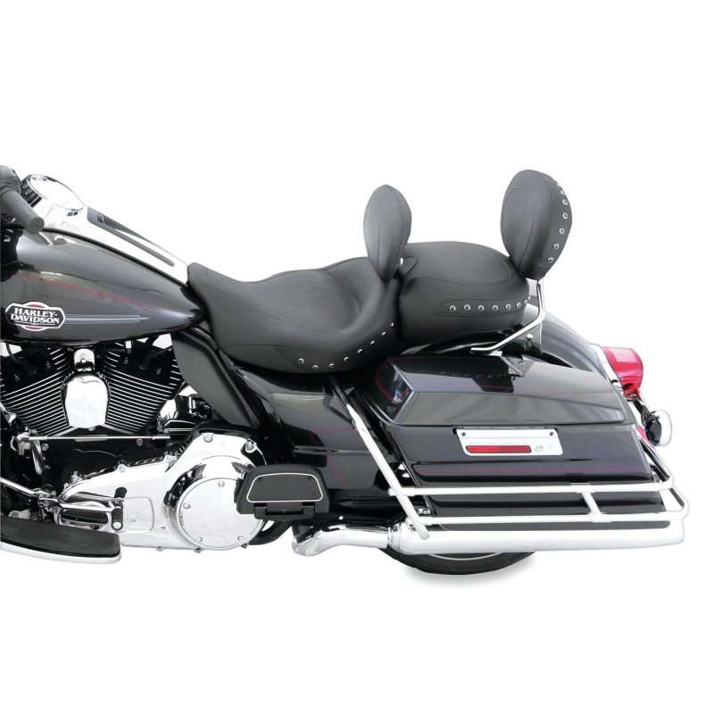 Mustang 08-21 Harley Electra Glide Std,Rd Glide,Rd King,Str Glide Touring Solo Seat Blk Pearls-Black