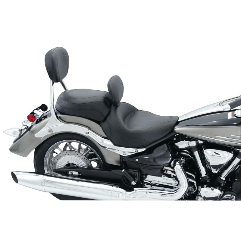 Mustang 06-15 Yamaha Roadliner, Stratoliner Wide Touring Solo Seat w/ Driver Backrest - Black