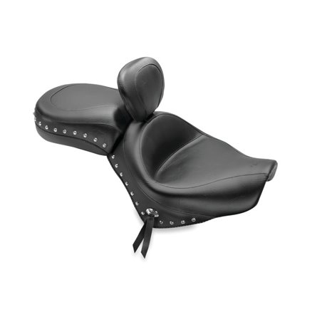 Mustang 07-15 Honda VT750C2 Spirit,10-20 Phantom Wide Tour 2PC Seat w/Dr Backrest Studs - Black