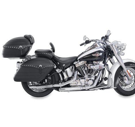 Mustang 06-17 Harley Softail Wide Tire(200mm)Wide Tour Solo Seat w/Driver Backrest Studs - Black