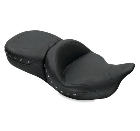 Mustang 08-21 Harley Electra Glide,Rd Glide,Rd King,Str Glide Super Tour 1PC Seat Blk Pearls - Black