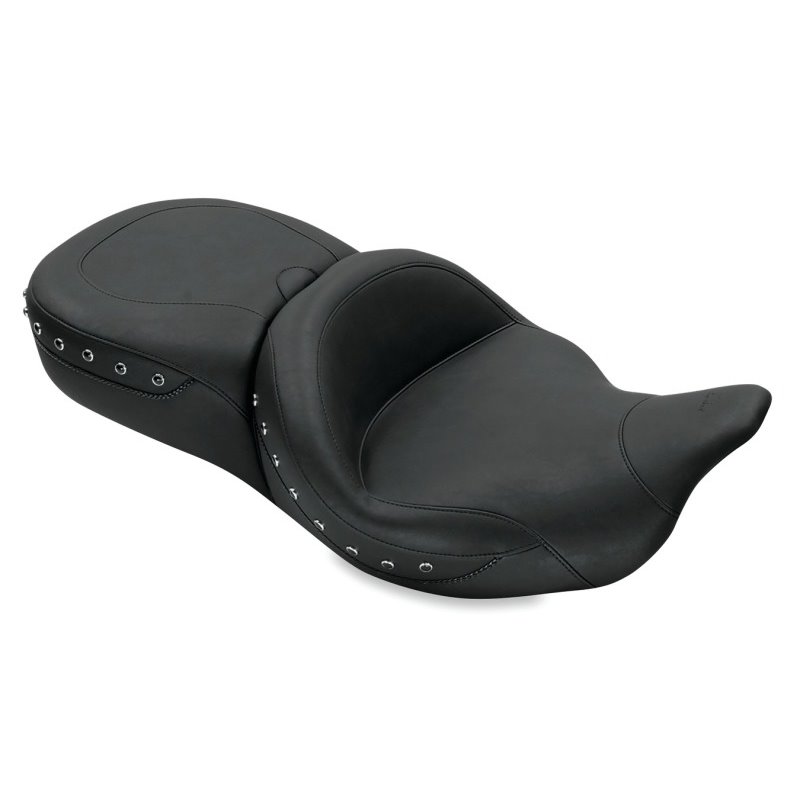 Mustang 08-21 Harley Electra Glide,Rd Glide,Rd King,Str Glide Super Tour 1PC Seat Blk Pearls - Black