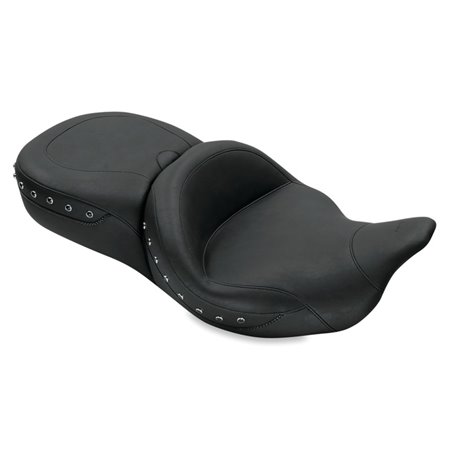 Mustang 08-21 Harley Electra Glide,Rd Glide,Rd King,Str Glide Super Tour 1PC Seat Blk Pearls - Black