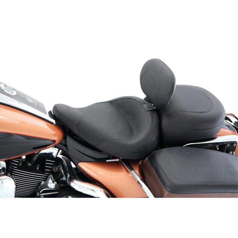 Mustang 83-21 Harley Electra Glide,Rd King Police Std Tour Solo Seat w/DBR Textured - Black