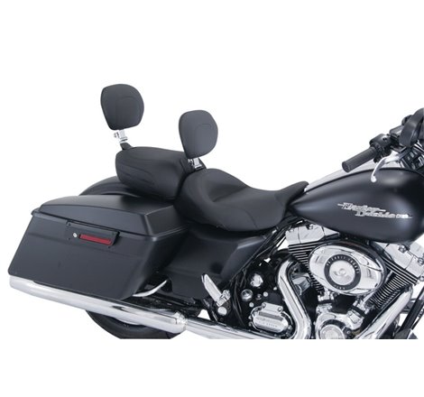 Mustang 08-21 Harley FL Touring Recessed Passenger Seat with Backrest - Black