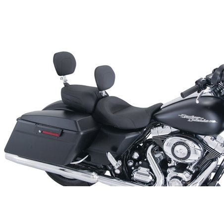 Mustang 08-21 Harley FL Touring Recessed Passenger Seat with Backrest - Black