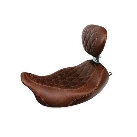 Mustang 97-07 Harley Rd King,06-07 Str Glide,00-05 Eagle Wide Tripper Solo Seat - Brown