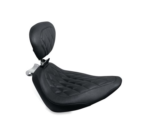 Mustang 00-15 Harley Softail Standard Rear Tire Wide Tripper Solo Seat w/Driver Backrest - Black