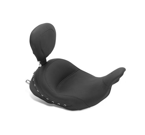 Mustang 08-21 Honda Electra Glide Std,Rd Glide,Rd King,Str Glide Lowdow Solo Seat Pearls - Black