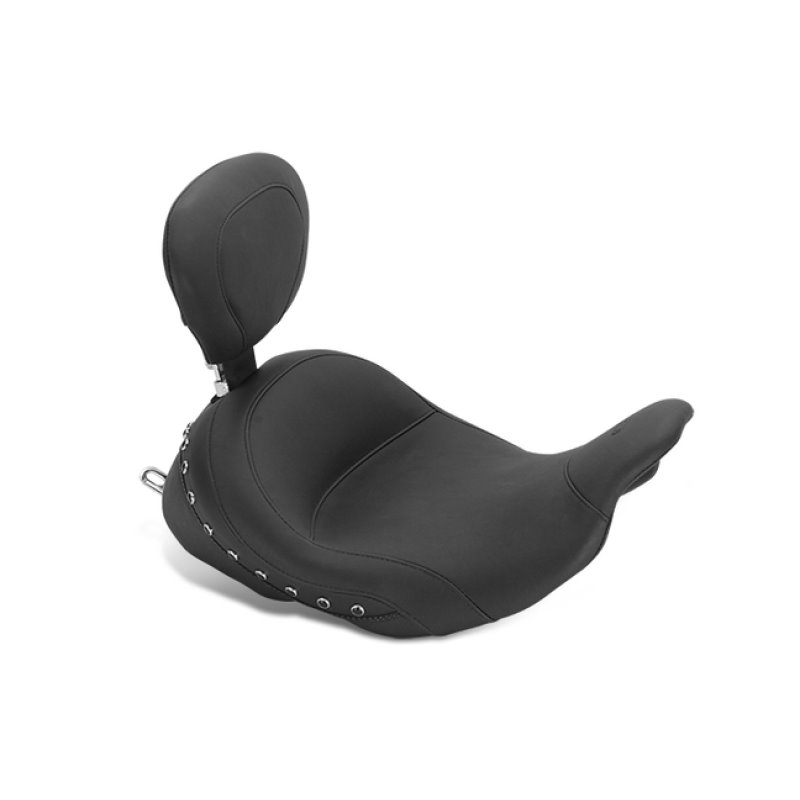 Mustang 08-21 Honda Electra Glide Std,Rd Glide,Rd King,Str Glide Lowdow Solo Seat Pearls - Black