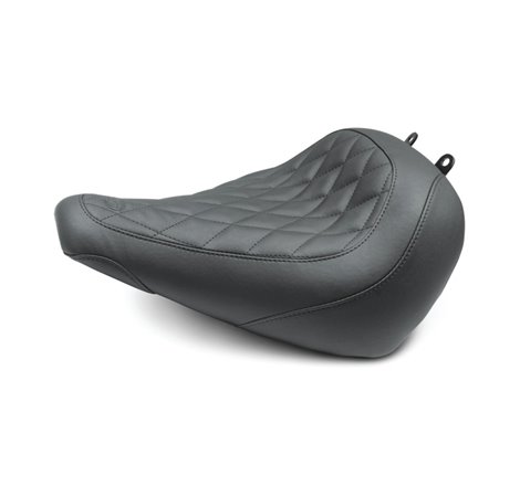 Mustang 18-21 Harley Fat Boy Wide Tripper Solo Seat Diamond Stitch - Black