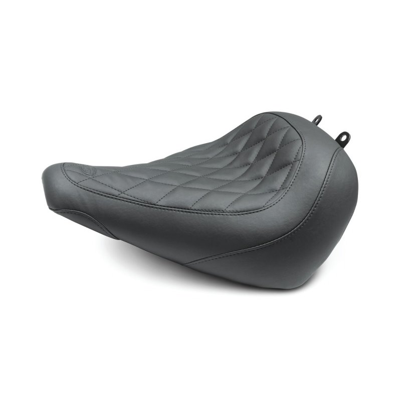 Mustang 18-21 Harley Fat Boy Wide Tripper Solo Seat Diamond Stitch - Black