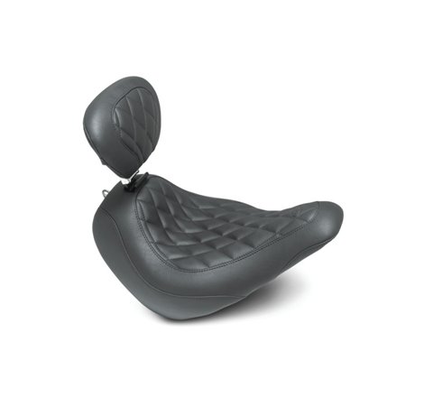 Mustang 18-21 Harley Low Rider, Sport Glide Wide Tripper Solo Seat w/DBR Diamond Stitch - Black