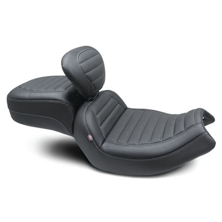 Mustang 20-22 Indian Challenger Standard Touring 1PC Seat w/Driver Backrest - Black