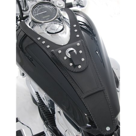 Mustang 10-14 Honda VT1300C Cruiser Tank Bib w/Studs - Black