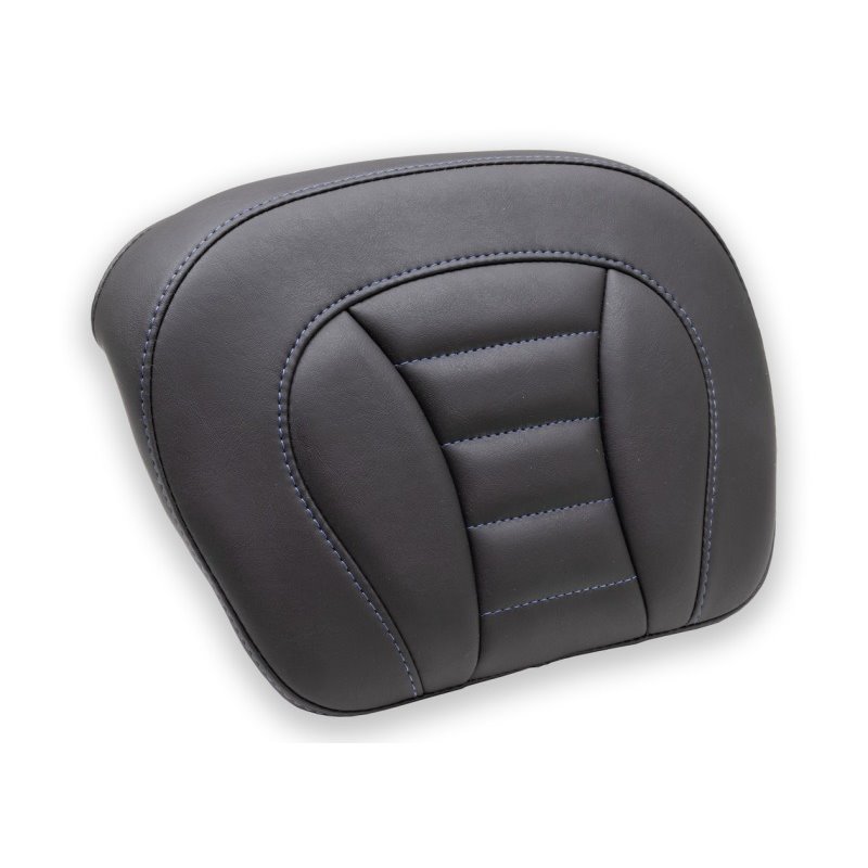 Mustang 08-21 Harley Electra Glide,Rd Glide,Rd King,Str Glide Tour-Pak Pad w/ Blue Stitch - Black