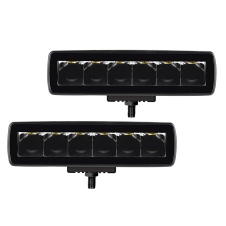 Go Rhino Xplor Blackout Series Sixline LED Spot Light Kit (Surface/Threaded Stud Mount) - Blk (Pair)