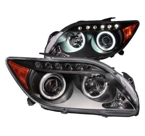 ANZO 2005-2010 Scion Tc Projector Headlights w/ Halo Black (CCFL)