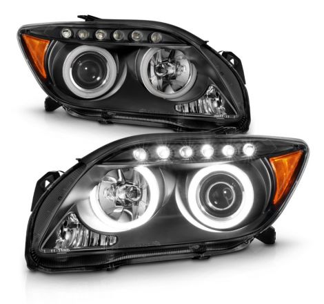 ANZO 2005-2010 Scion Tc Projector Headlights w/ Halo Black (CCFL)