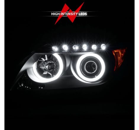 ANZO 2005-2010 Scion Tc Projector Headlights w/ Halo Black (CCFL)