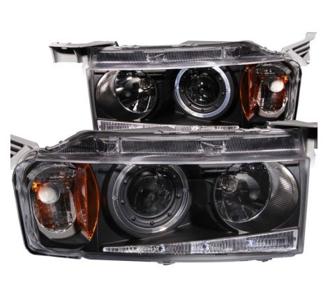 ANZO 2004-2007 Scion Xb Projector Headlights w/ Halo Black G2