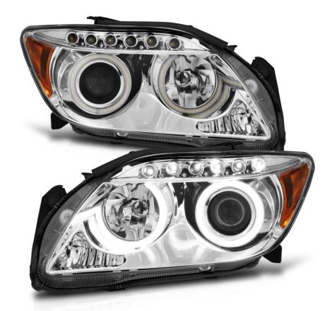 ANZO 2005-2010 Scion Tc Projector Headlights w/ Halo Chrome (CCFL)