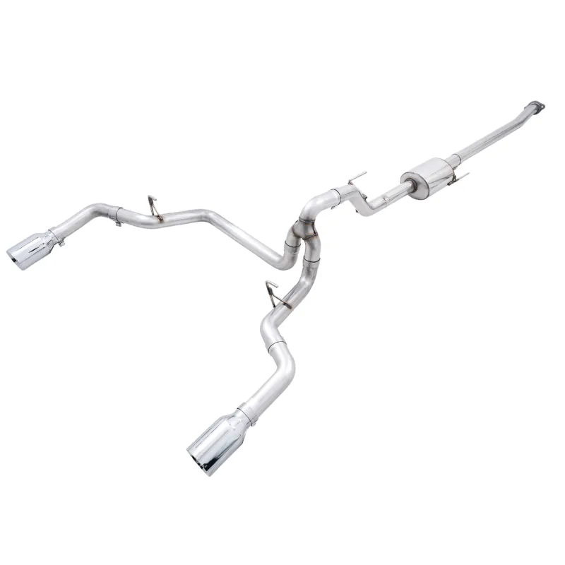 AWE 0FG 21+ Ford F150 Dual Split Rear Exhaust - 5in Chrome Silver Tips