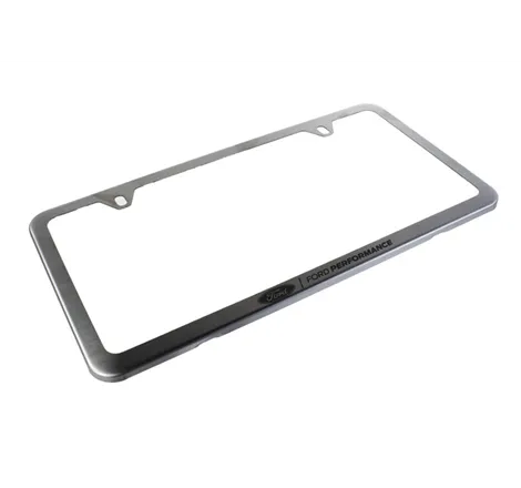 Ford Racing Slim License Plate Frame - Brushed Stainless Steel