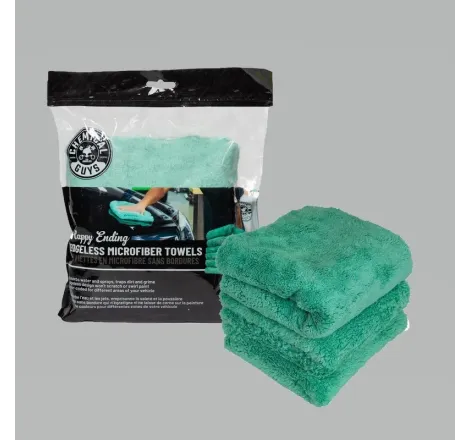 Chemical Guys Ultra Edgeless Microfiber Towel - 16in x 16in - Green - 3 Pack